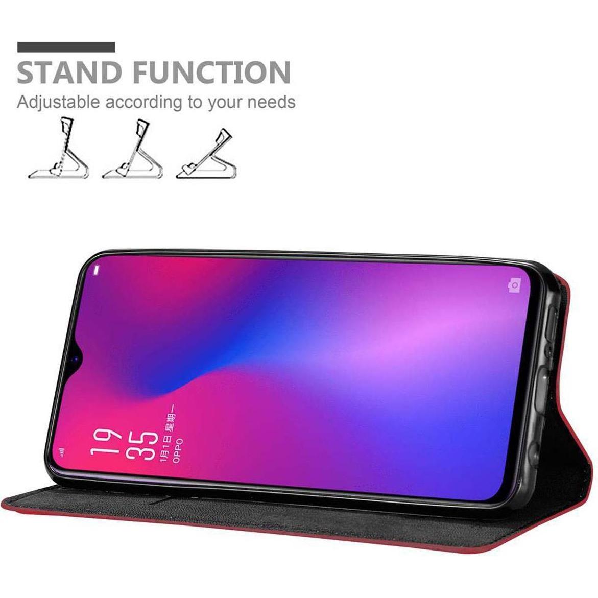 Thumbnail - Cadorabo Book Invisible Magnet Cover (Oppo R17), Smartphone Hülle, Rot