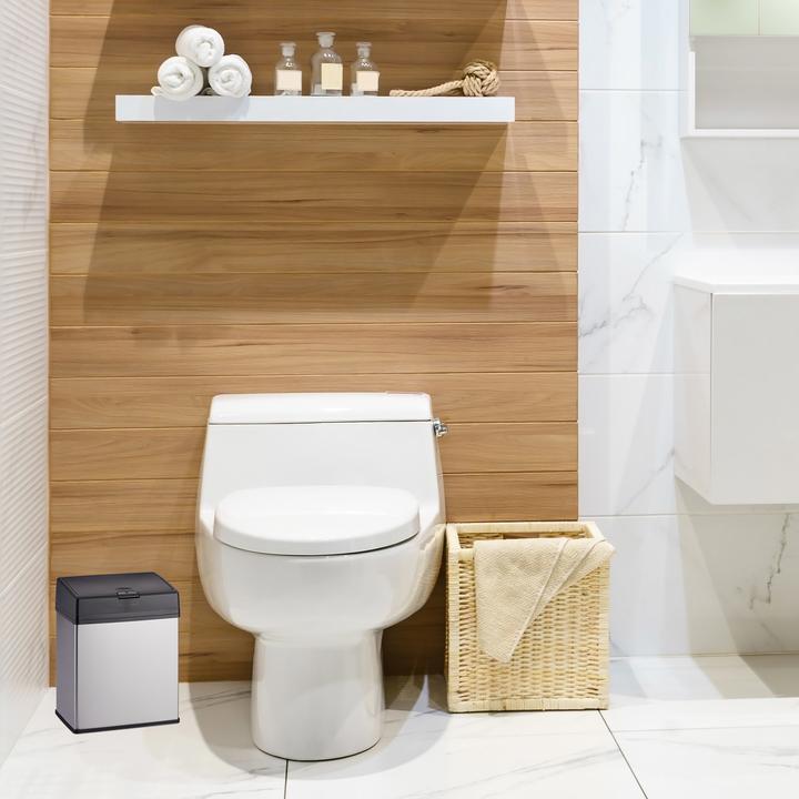 Actual product image Relaxdays Bathroom Bin, Push Function (3 l)