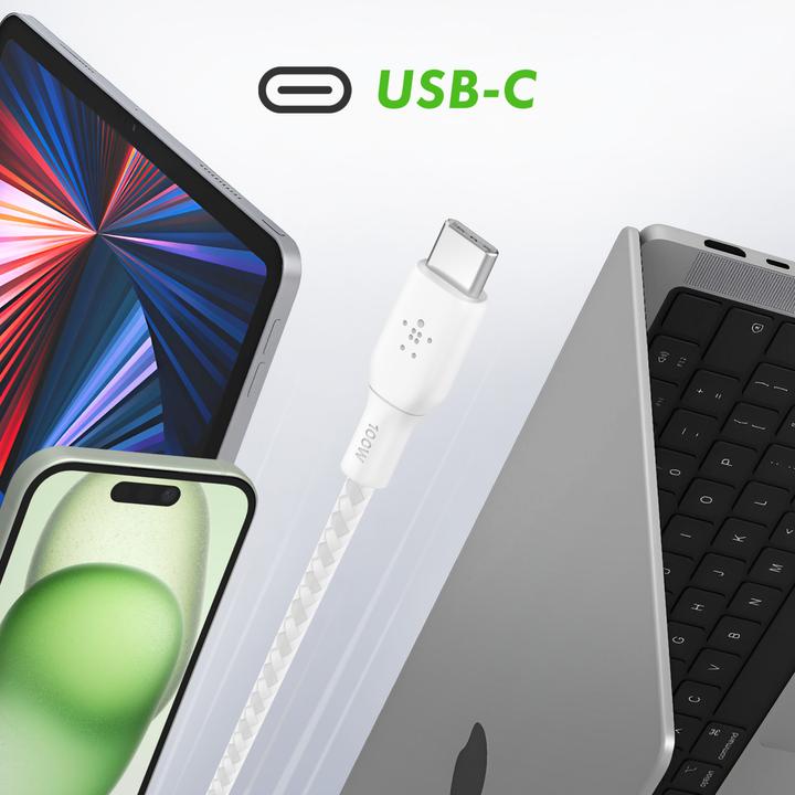 Produktbild Belkin USB C – USB C (3 m, USB 2.0, 100 W)