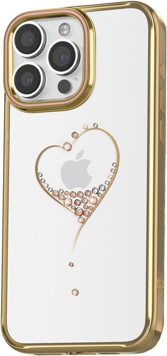 Actual product image Kingxbar Wish Series silicone case with crystals for iPhone 15 Pro - gold (Apple iPhone 15 Pro)