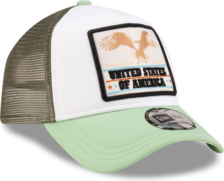 Actual product image New Era Adjustable A-Frame Trucker Cap - USA EAGLE