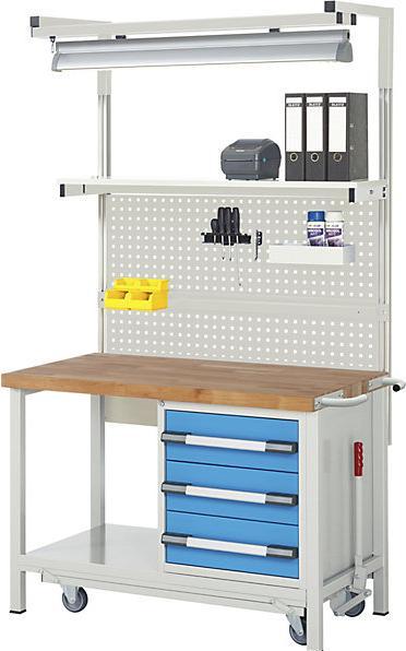 Actual product image eurokraft pro Workbench, mobile (125 cm, 70 cm)
