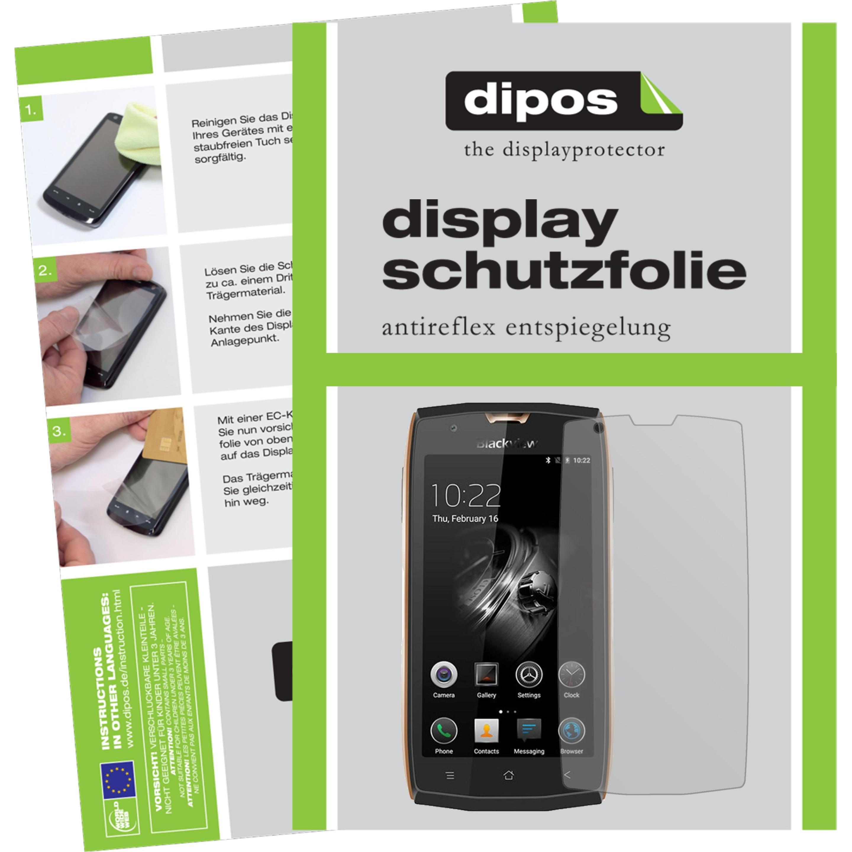 Dipos Displayschutzfolie Antireflex (1 Stück, Blackview BV7000), Smartphone Schutzfolie, Transparent