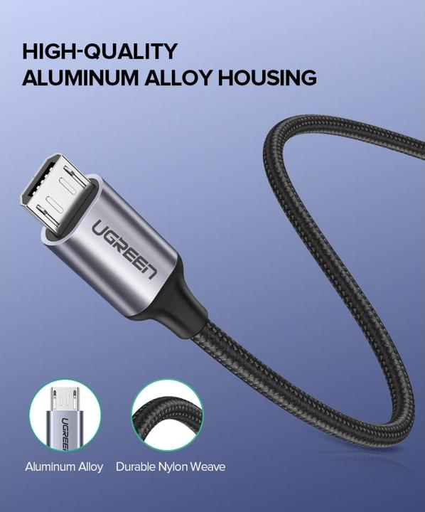 Productafbeelding Ugreen Micro USB naar USB-A 2.0 kabel (2 m, USB 2.0)