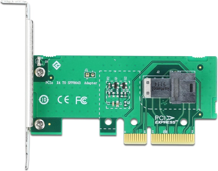 Actual product image Delock Host Bus Adapter PCI-Ex4v4 -1xSFF-8643 NVMe U.2