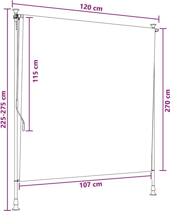 Produktbild vidaXL Rollo (120 x 270 cm)