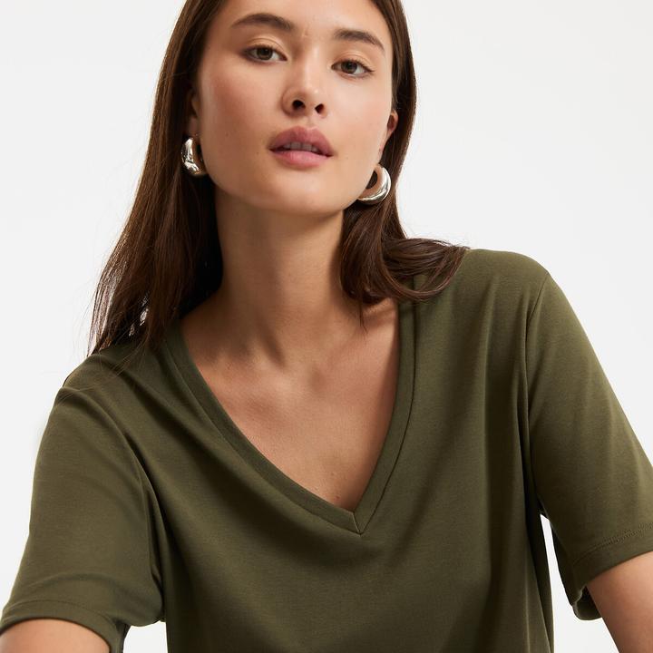 Immagine prodotto La Redoute Collections T-Shirt mit V-Ausschnitt (XS)