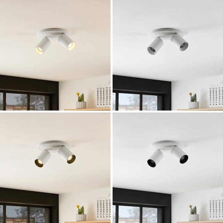 Image du produit Arcchio Brinja, spot de plafond, rond, 2 flammes, blanc (GU10)