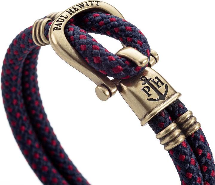 Produktbild Paul Hewitt Phinity Shackle Bracelet Brass Nylon Navy Blue Red (20.50 cm, Messing, Nylon, Edelstahl/Nylon)