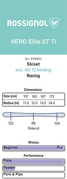 Produktbild Rossignol Hero Elite ST TI Ski Set 19/20 (162 cm, Mit Bindung)