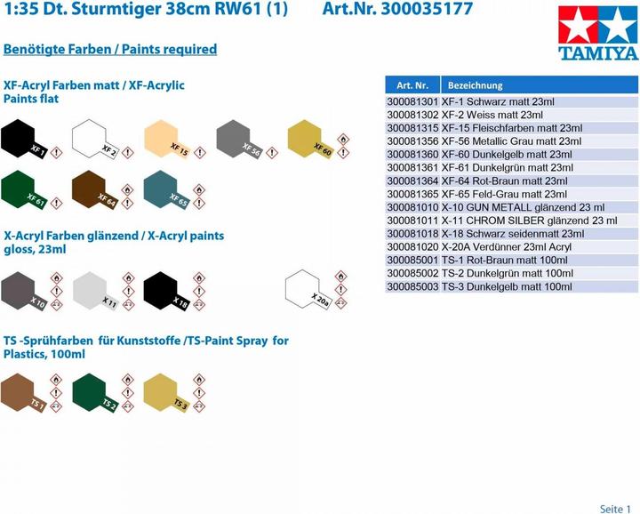 Produktbild Tamiya 1:35 WWII Sturmtiger 38cm RW61 (1)