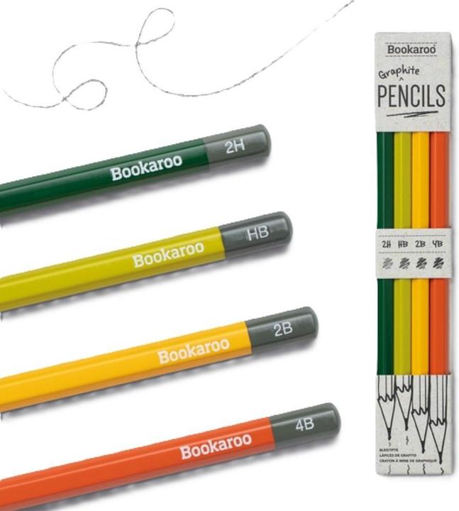 IF Bookaroo Bleistifte - Grün (4 Stück) (2H, 2B, 4B, HB, 4 x)