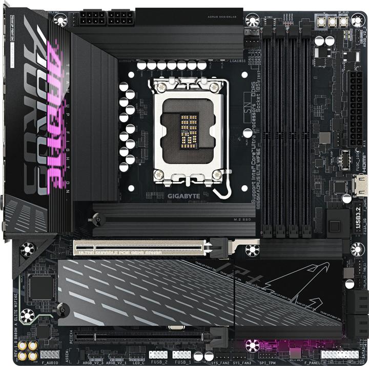 Image du produit Gigabyte B860M AORUS ELITE WIFI6E (LGA 1851, Intel B860, mATX)