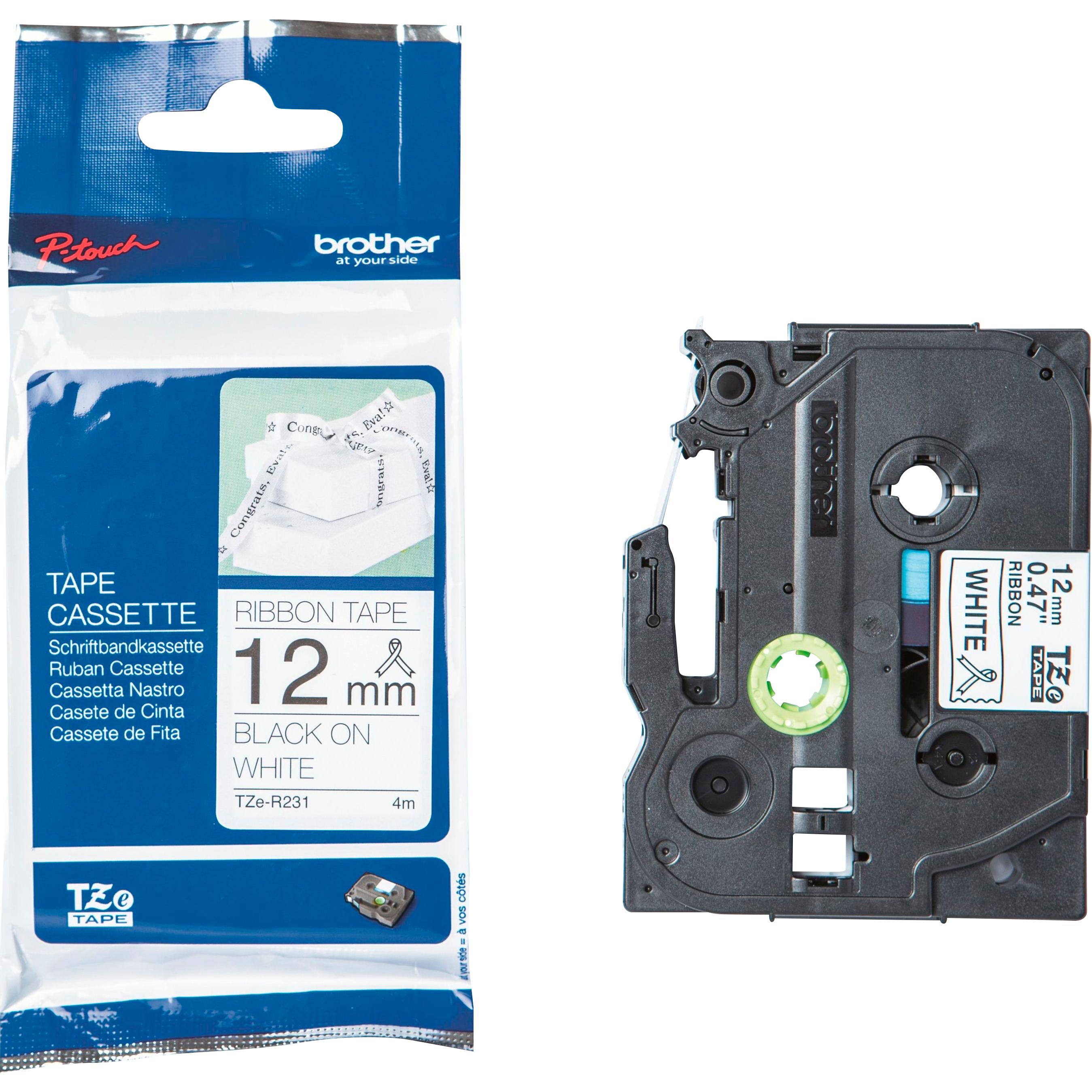 Brother, Beschriftungsband, TZe-R231 (1.20 cm, Schwarz)