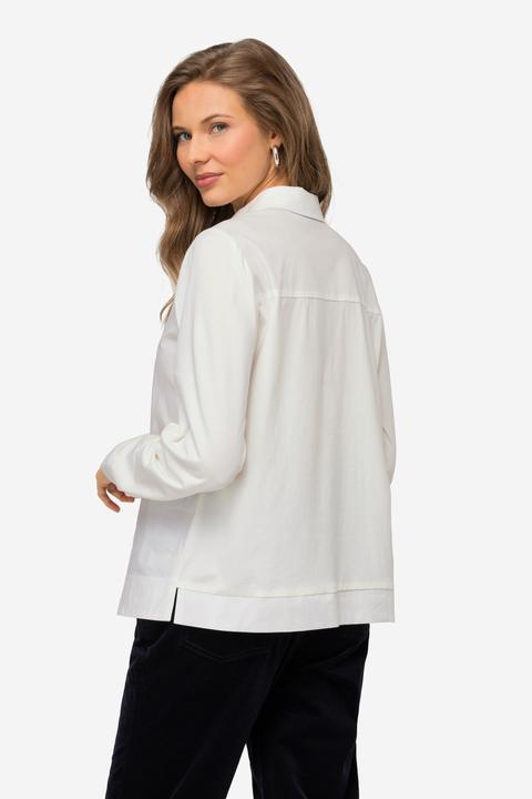 Produktbild Laurasøn Bluse, Materialmix, Eisbär-Motiv, Kragen, Langarm (S)