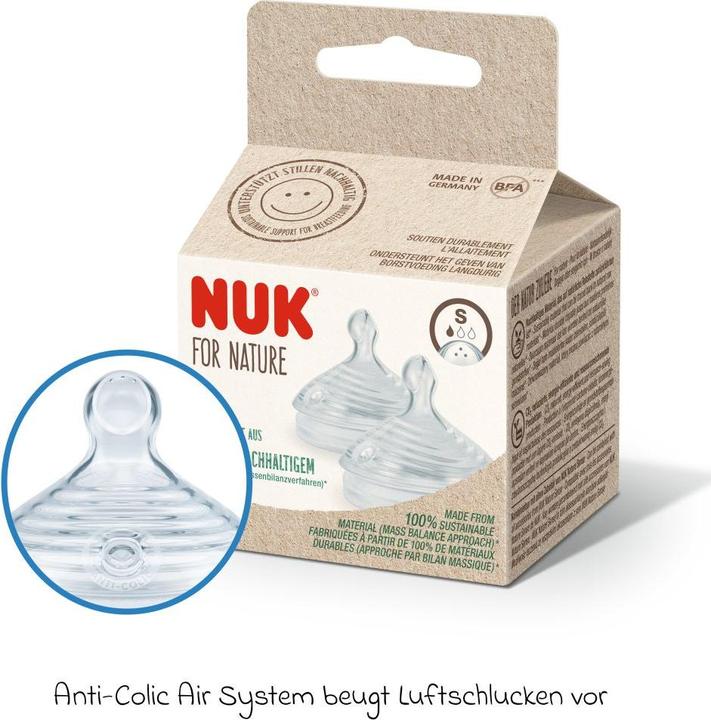 Image du produit NUK for Nature Tétine, tétine en silicone durable, taille S, sans BPA