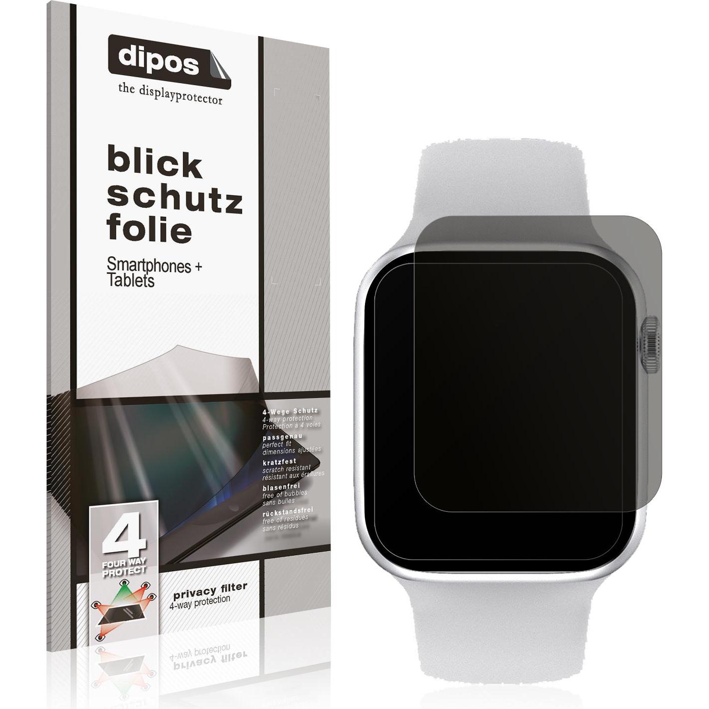 Dipos Blickschutzfolie 4-Way Privacy, Smartwatch Schutzfolie, Transparent
