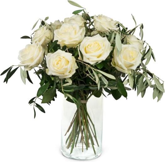 Fleurop 12 roses blanches avec verdure acheter sur Galaxus