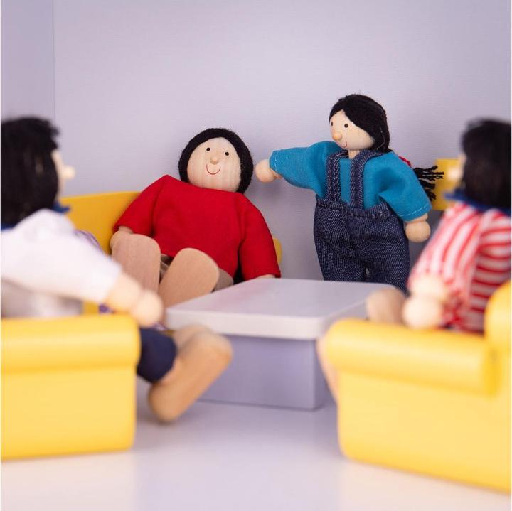 Bigjigs Tidlo Puppenhausmöbel aus Holz, Wohnzimmer, 9-teilig.