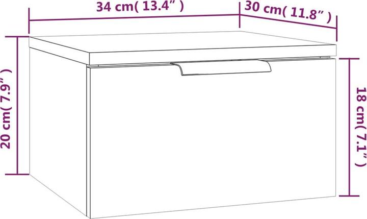 Immagine prodotto vidaXL Wand-Nachttisch (34 x 30 x 20 cm)