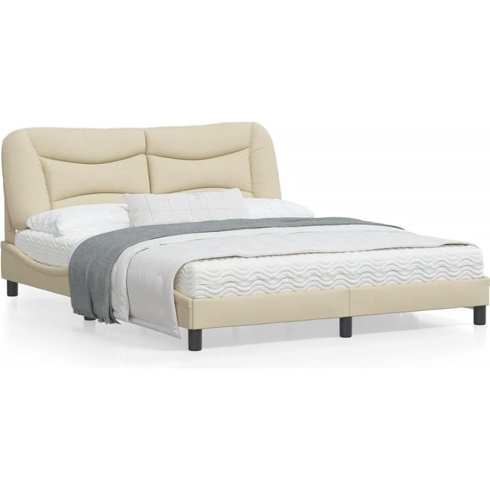 VidaXL, Bett, Bettgestell mit LED Stoff (160 x 200 cm)