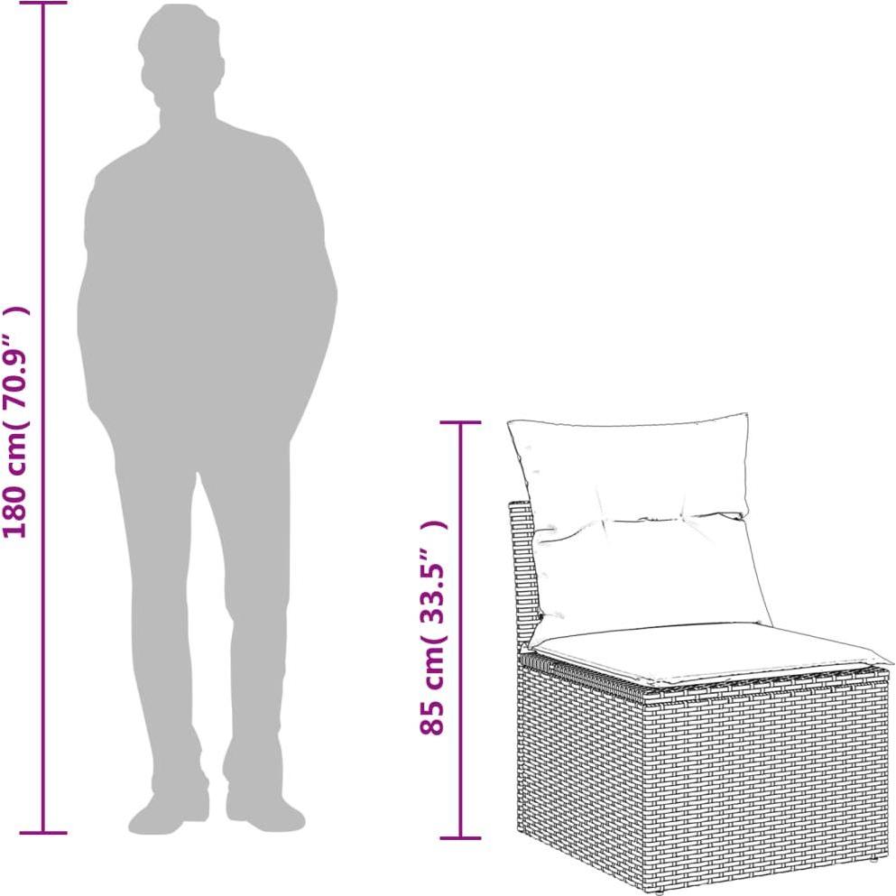 Thumbnail - VidaXL, Gartenlounge, Gartenmöbel Sofa Garnitur Lounge Sitzgruppe 7-tlg. Beige Poly Rattan