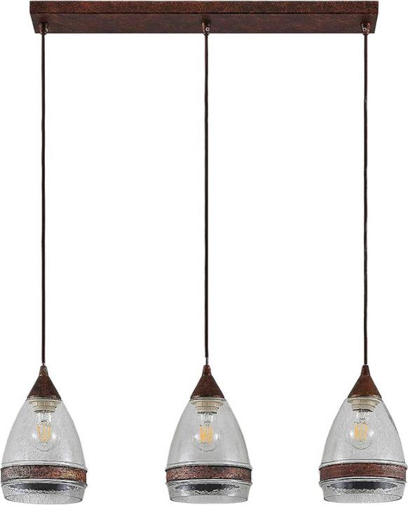 Produktbild Lindby Millina 3 Pendelleuchte Rust/Clear (E27)