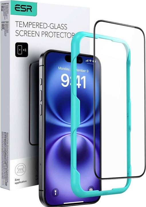 Immagine prodotto ESR Protezione del display in vetro temperato (1 Pezzo/i, Apple iPhone 16, Apple iPhone 15)