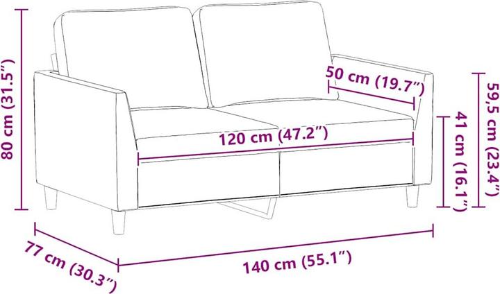 Produktbild vidaXL 2-Sitzer-Sofa (2-Sitzer)