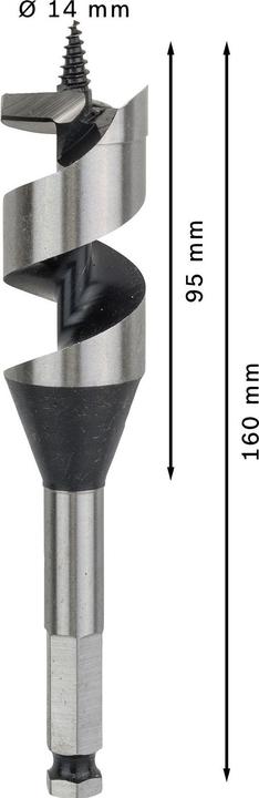 Actual product image Bosch Professional Zubehör PRO Wood Wood auger bit, 30 x 95 x 160 mm (11.1 mm)