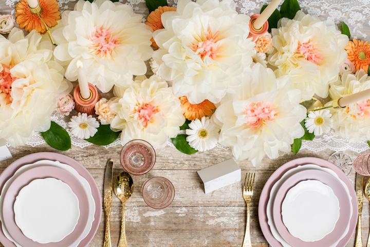 Produktbild Partydeco Tissepaper decoration Flowers, cream, 30-20 cm (1 pkt / 5 pc.) (5 Stück)