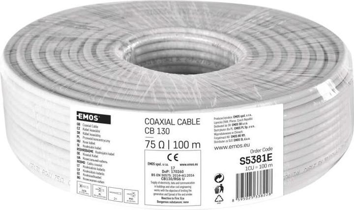 Actual product image Emos Coaxial cable CB130, 100m (Antenna cable)