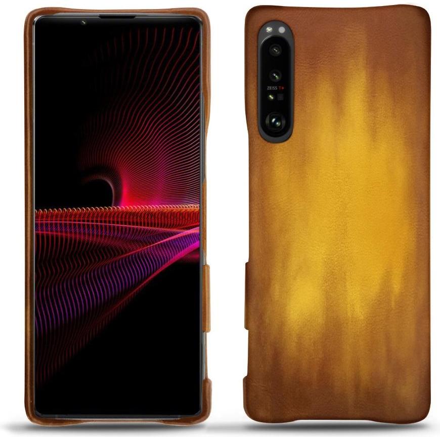 Noreve Lederschutzhülle (Sony Xperia 1 III), Smartphone Hülle, Gold