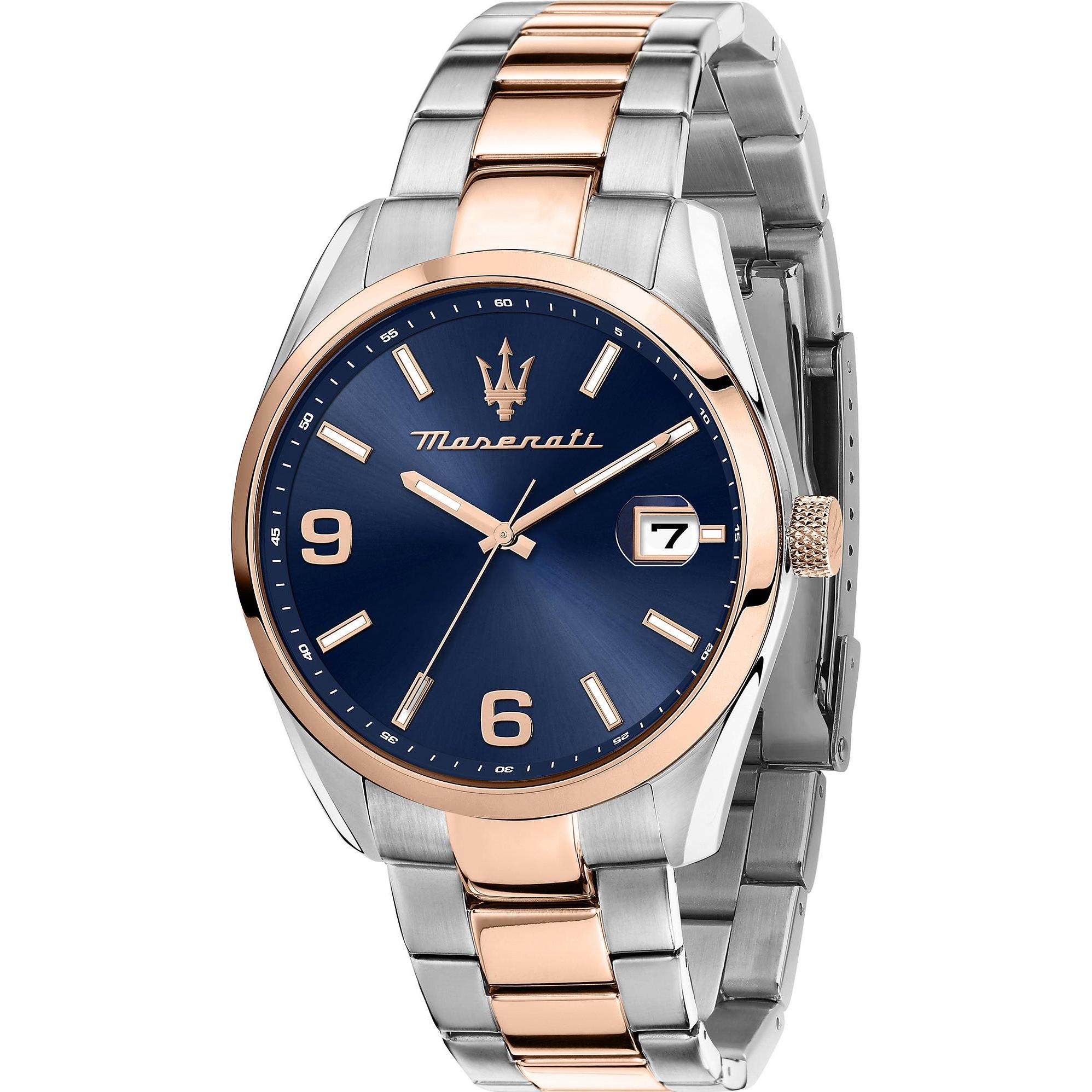 Maserati, Armbanduhr, Attrazione, Blau, (Analoguhr, 43 mm)