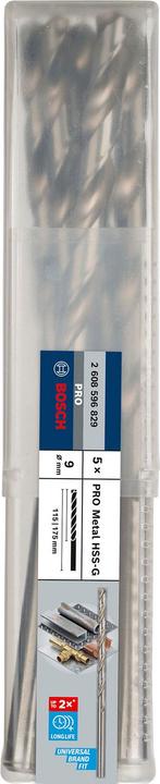 Produktbild Bosch Professional Zubehör PRO Metal HSS-G Spiralbohrer, 9 x 115 x 175 mm (9 mm)