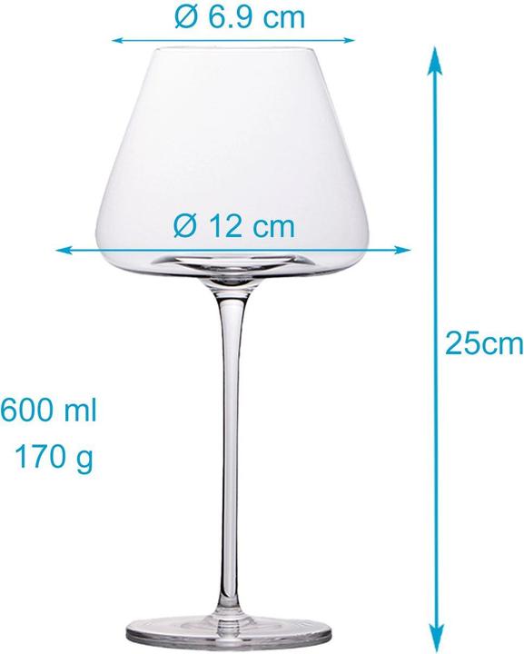 Produktbild Intirilife Wein Glas Set für Rotwein Weisswein (60 cl, 2 Gläser, Rotweingläser, Weissweingläser)