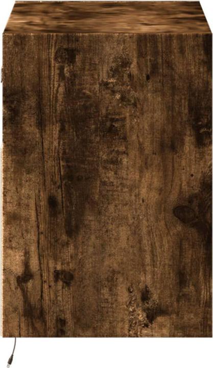 Actual product image vidaXL TV cabinet Wall unit Lowboard Hanging with LED lighting Smoked oak