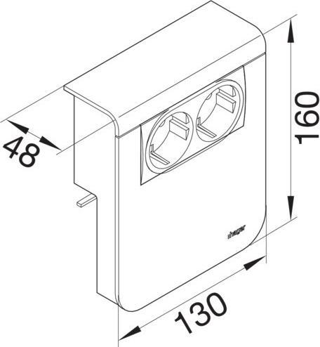 Produktbild Hager TEH SL201159209011 GerÃ¤tetrÃ¤ger Steckdose+Datenanschluss 2xCat.6A zu SL 20x115mm (Kabelkanal, 2 cm)