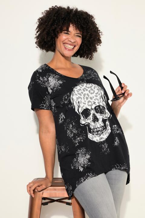 Produktbild Angel of Style T-Shirt, Leo-Totenkopf, V-Ausschnitt, Halbarm (46)