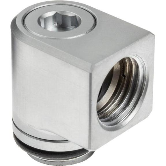 EKWB EK-Torque Micro Adapter 90 gradi da G1/4 di pollice maschio a G1/4 di pollice femmina - ruotabile, Raccordo di raffreddamento, Argento