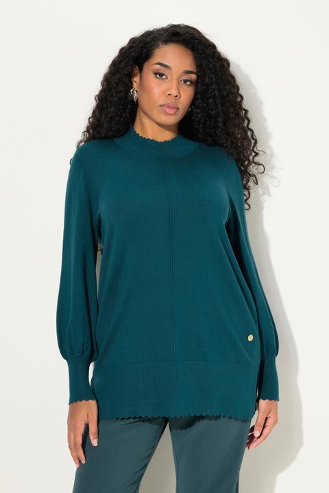 Produktbild Ulla Popken Pullover, Muschelsaum, Stehkragen, Langarm (56)