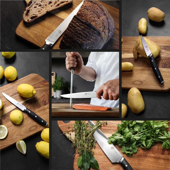 Produktbild Masterchef Professionelles 15-teiliges Messerset mit Messerblock und Schärfer