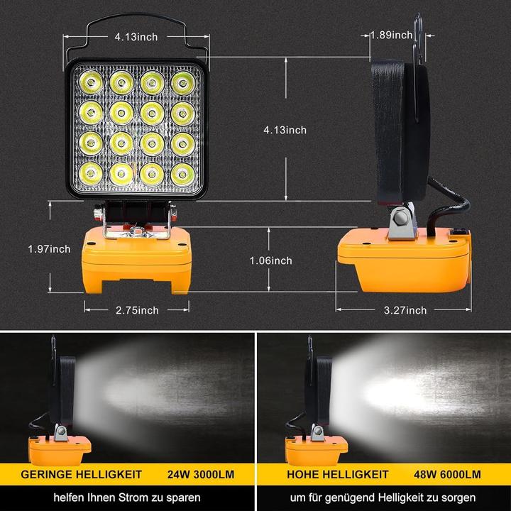 Image du produit ‎Edtran LED Arbeitsleuchte für Dewalt (6000 lm)