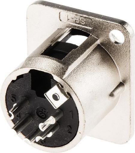 Produktbild RS PRO Einbaustecker XLR vernickelt 5-polig
