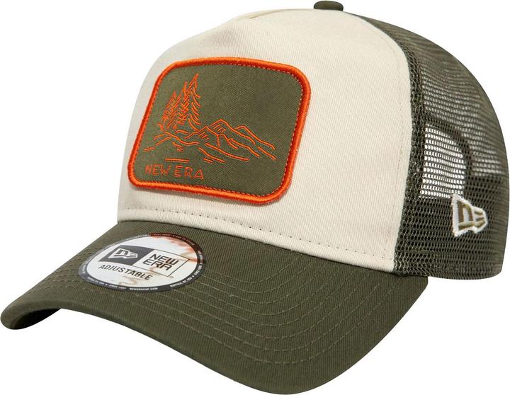 Produktbild New Era A-Frame Mesh Trucker Cap - Outdoor Patch Oliv (One Size)