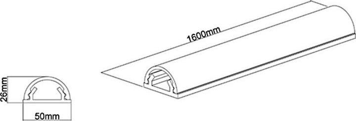 Produktbild Multibrackets Kabelkanal 50x1600, Aluminium, schwarz (Kabelkanal, 160 cm)
