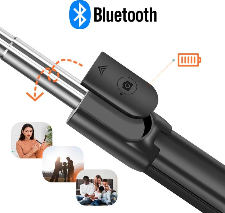 Actual product image LinQ Selfie-Stick mit ausziehbarem Stativ und Bluetooth-Fernbedienung