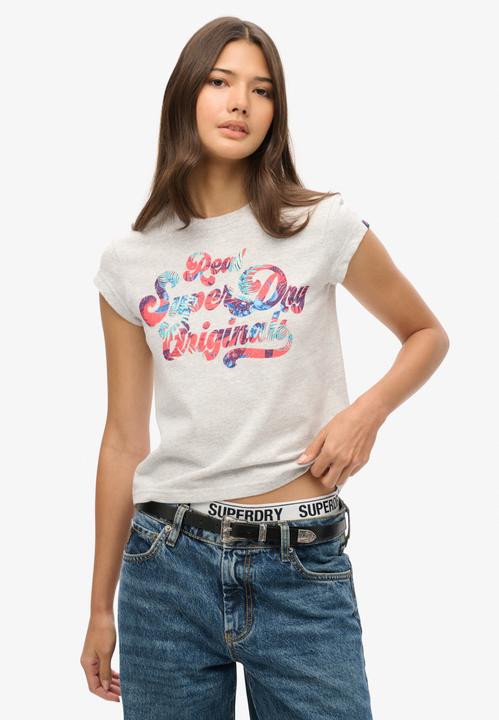 Actual product image Superdry Floral Scripted Cap Slv Tee (40)