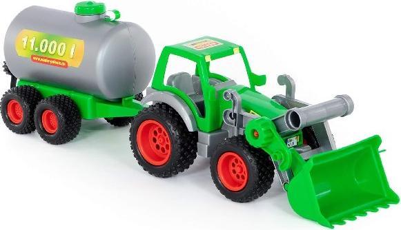 Blankenburger Wader Quality Toys Farmer Technic tractor + front shovel + barrel trailer