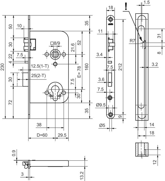Actual product image Glutz Mortise locks 24070 (Mortise lock)